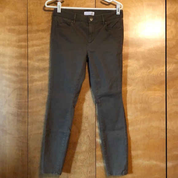 LOFT Pants - Olive / taupe Ann Taylor Loft skinnies 4P/2P